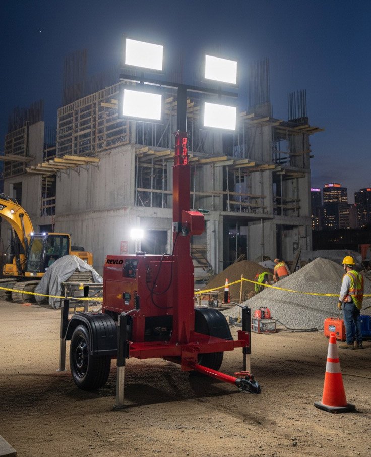 Como escolher torre de iluminação para obra