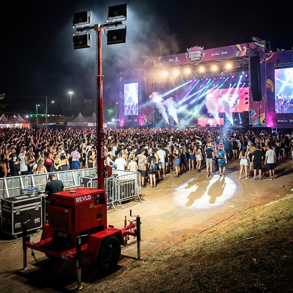 Torre de iluminação em evento e show